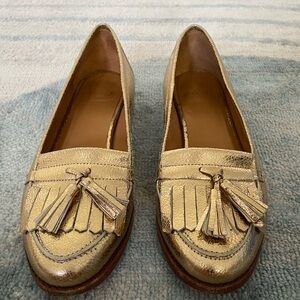 Sézane Gold Loafers